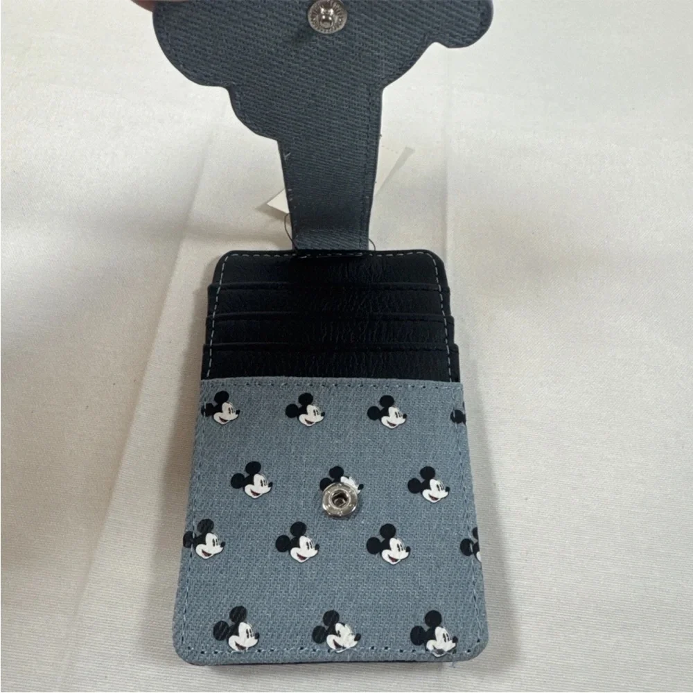 Disney Parks Mickey Mouse Denim Card / ID Holder Wallet New with Tags